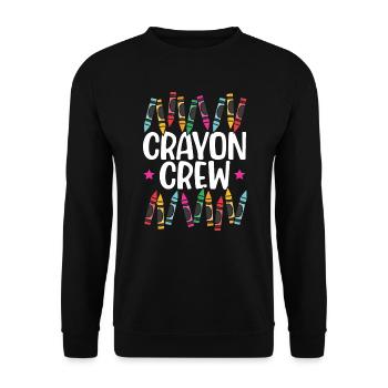 Crayon Crew Färbung Künstlerische Zeichnung Farbe - Unisex Pullover - Schwarz - Vorne - Alina (178cm) & Michal (187cm)