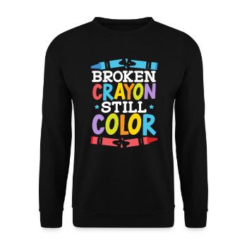 Zerbrochener Buntstift Still Farbe Färbung Künstlerische - Unisex Pullover - Schwarz - Vorne - Alina (178cm) & Michal (187cm)