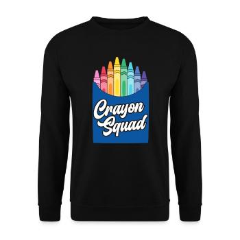 Buntstift Liebhaber Färbung Künstlerische Zeichnung Farbe - Unisex Pullover - Schwarz - Vorne - Alina (178cm) & Michal (187cm)
