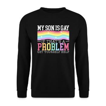 Gay Rights Rainbow Pride Month LGBTQ Gay Pride - Unisex Pullover - Schwarz - Vorne - Alina (178cm) & Michal (187cm)