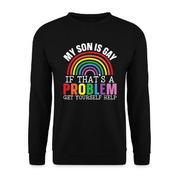 Gay Rights Rainbow Pride Month LGBTQ Gay Pride - Unisex Pullover - Schwarz - Vorne - Alina (178cm) & Michal (187cm)