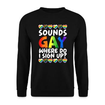 Gay Rights Rainbow Pride Month LGBTQ Gay Pride - Unisex Pullover - Schwarz - Vorne - Alina (178cm) & Michal (187cm)