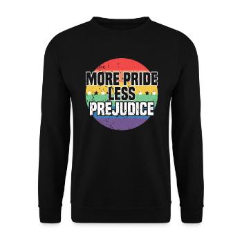More Pride Less Prejudice Rainbow LGBTQ Gay Pride - Unisex Sweatshirt - black - Front - Alina (178cm) & Michal (187cm)