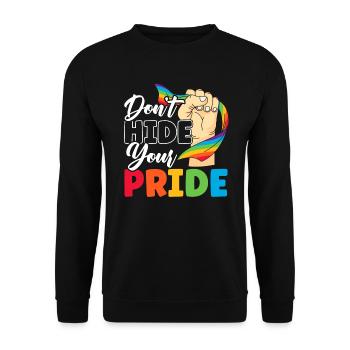 Ne cachez pas votre fierté Mois arc-en-ciel LGBTQ Gay - Sweat-shirt Unisexe - noir - Devant - Alina (178cm) & Michal (187cm)