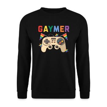 Droits des homosexuels Mois de la fierté arc-en-ciel LGBTQ Gamer - Sweat-shirt Unisexe - noir - Devant - Alina (178cm) & Michal (187cm)