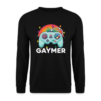 Droits des homosexuels Mois de la fierté arc-en-ciel LGBTQ Gamer - Sweat-shirt Unisexe - noir - Devant - Alina (178cm) & Michal (187cm)