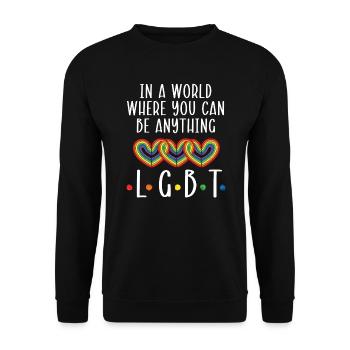 Gay Rights Rainbow Pride LGBTQ Gay Pride Parade - Unisex Sweatshirt - black - Front - Alina (178cm) & Michal (187cm)