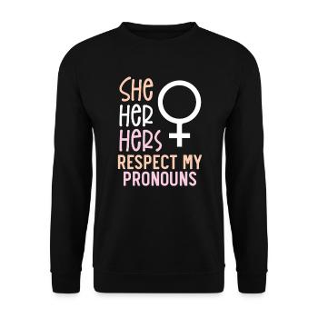 Gay Rights Rainbow Pride LGBTQ Gay Pride Parade - Unisex Pullover - Schwarz - Vorne - Alina (178cm) & Michal (187cm)