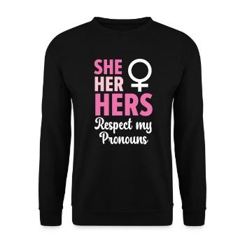 Gay Rights Rainbow Pride LGBTQ Gay Pride Parade - Unisex Pullover - Schwarz - Vorne - Alina (178cm) & Michal (187cm)