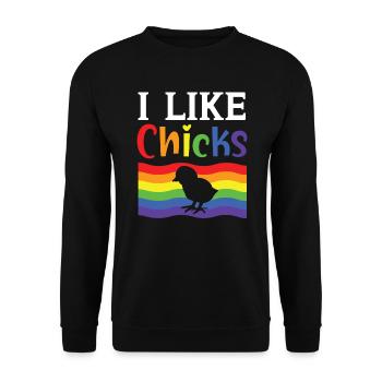 Gay Rights Rainbow Pride LGBTQ Gay Pride Parade - Unisex Pullover - Schwarz - Vorne - Alina (178cm) & Michal (187cm)