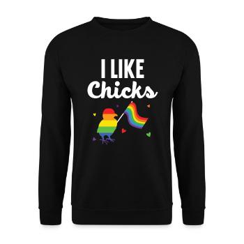 Gay Rights Rainbow Pride LGBTQ Gay Pride Parade - Unisex Sweatshirt - black - Front - Alina (178cm) & Michal (187cm)