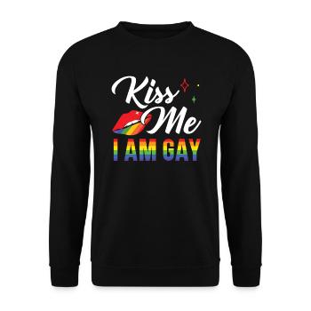 Gay Rights Rainbow Pride LGBTQ Gay Pride Parade - Unisex Sweatshirt - black - Front - Alina (178cm) & Michal (187cm)
