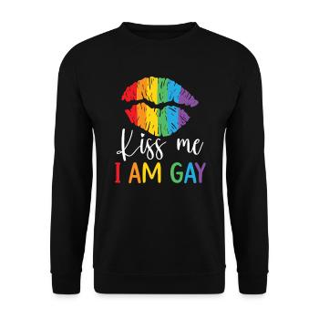 Gay Rights Rainbow Pride LGBTQ Gay Pride Parade - Unisex Pullover - Schwarz - Vorne - Alina (178cm) & Michal (187cm)