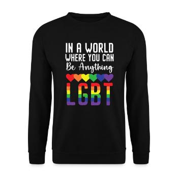 Gay Rights Rainbow Pride LGBTQ Gay Pride Parade - Unisex Pullover - Schwarz - Vorne - Alina (178cm) & Michal (187cm)