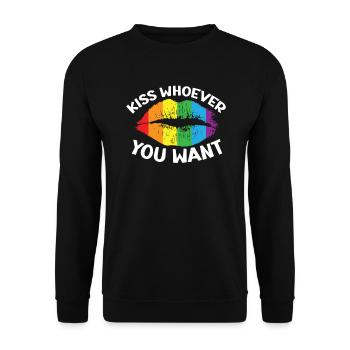 Gay Rights Rainbow Pride LGBTQ Gay Pride Parade - Unisex Pullover - Schwarz - Vorne - Alina (178cm) & Michal (187cm)