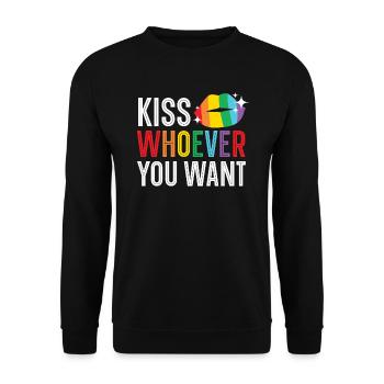 Gay Rights Rainbow Pride LGBTQ Gay Pride Parade - Unisex Pullover - Schwarz - Vorne - Alina (178cm) & Michal (187cm)
