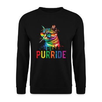 Purride Gay Rights Pride Month LGBTQ-Katzenflüsterer - Unisex Pullover - Schwarz - Vorne - Alina (178cm) & Michal (187cm)