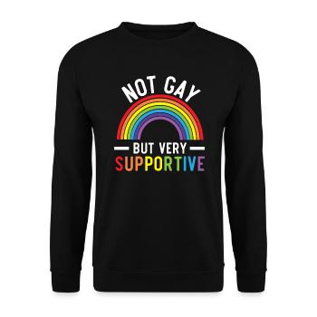 Gay Rights Rainbow Pride LGBTQ Gay Pride Parade - Unisex Sweatshirt - black - Front - Alina (178cm) & Michal (187cm)