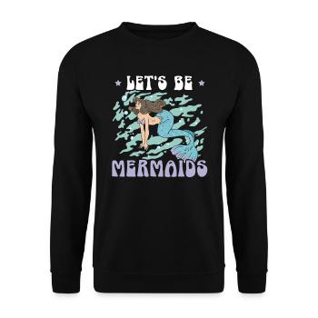 Meerjungfrau Squad Mythos Folklore Unterwasser Aquatisch - Unisex Pullover - Schwarz - Vorne - Alina (178cm) & Michal (187cm)