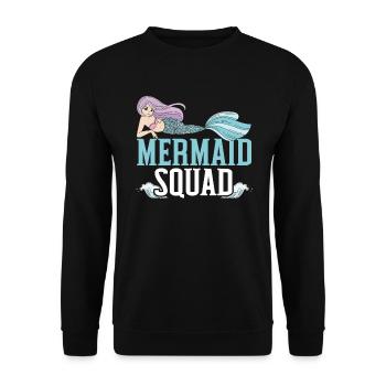 Meerjungfrau Squad Mythos Folklore Unterwasser Aquatisch - Unisex Pullover - Schwarz - Vorne - Alina (178cm) & Michal (187cm)