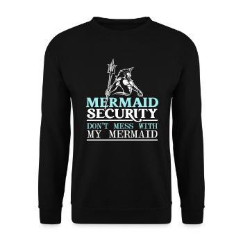 Mermaid Security Meilleur papa de tous les temps Fête des pères Sirène - Sweat-shirt Unisexe - noir - Devant - Alina (178cm) & Michal (187cm)
