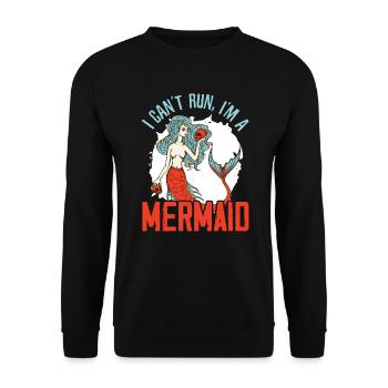 Meerjungfrau Squad Mythos Folklore Unterwasser Aquatisch - Unisex Pullover - Schwarz - Vorne - Alina (178cm) & Michal (187cm)