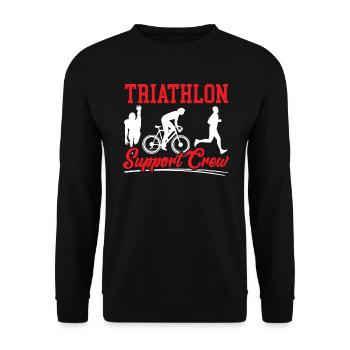 Triathlon Athlet Triathlet Schwimmen Radfahren Laufen - Unisex Pullover - Schwarz - Vorne - Alina (178cm) & Michal (187cm)