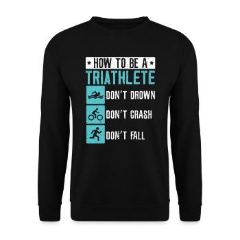 Triathlon Athlet Triathlet Schwimmen Radfahren Laufen - Unisex Pullover - Schwarz - Vorne - Alina (178cm) & Michal (187cm)