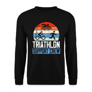 Triathlon Athlet Triathlet Schwimmen Radfahren Laufen - Unisex Pullover - Schwarz - Vorne - Alina (178cm) & Michal (187cm)
