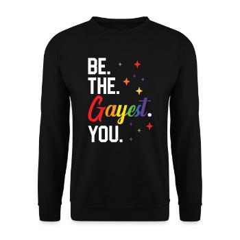 Gay Rights Rainbow Pride Month LGBTQ Gay Pride - Unisex Pullover - Schwarz - Vorne - Alina (178cm) & Michal (187cm)