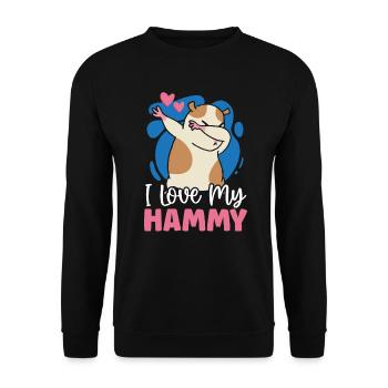 I Love My Hammy Hamster Lover Hamster Owner Rodent - Unisex Sweatshirt - black - Front - Alina (178cm) & Michal (187cm)