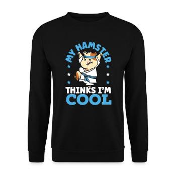 Hamster Lover Hamster Owner Rodent Pet Hammy - Unisex Sweatshirt - black - Front - Alina (178cm) & Michal (187cm)