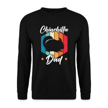 Chinchilla Papa Chinchilla Liebhaber Nagetier Haustier Tier - Unisex Pullover - Schwarz - Vorne - Alina (178cm) & Michal (187cm)