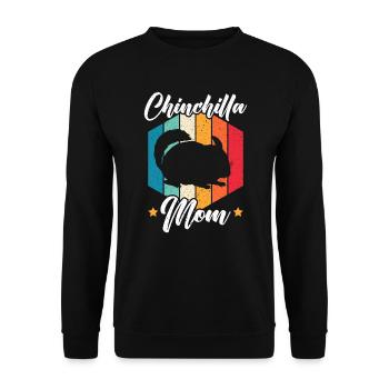 Chinchilla Maman Chinchilla Amoureux Rongeur Animal de compagnie - Sweat-shirt Unisexe - noir - Devant - Alina (178cm) & Michal (187cm)