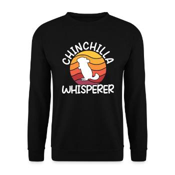 Chinchilla-Liebhaber Nagetier Tier Chinchilla Besitzer - Unisex Pullover - Schwarz - Vorne - Alina (178cm) & Michal (187cm)