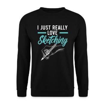 Esquisse Dessin Doodling Dessiner Dessinateur - Sweat-shirt Unisexe - noir - Devant - Alina (178cm) & Michal (187cm)