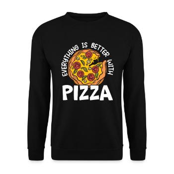 Tout est mieux avec la nourriture italienne des amateurs de pizza - Sweat-shirt Unisexe - noir - Devant - Alina (178cm) & Michal (187cm)