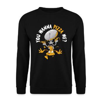 You want to Pizza Me Pizza I Love Pizza Italian Food - Sweat-shirt Unisexe - noir - Devant - Alina (178cm) & Michal (187cm)