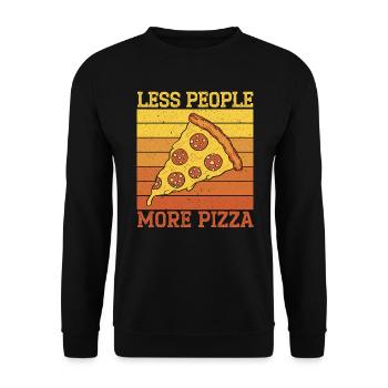 Less People More Pizza Lover Italian Food - Unisex Sweatshirt - black - Front - Alina (178cm) & Michal (187cm)