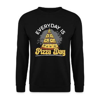 Tous les jours est Pizza Day Pizza Lover Italian Food - Sweat-shirt Unisexe - noir - Devant - Alina (178cm) & Michal (187cm)