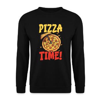 Pizza Time Pepperoni Pizza Lover Cuisine italienne - Sweat-shirt Unisexe - noir - Devant - Alina (178cm) & Michal (187cm)