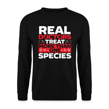 Les vrais médecins traitent plus d’une espèce vétérinaire - Sweat-shirt Unisexe - noir - Devant - Alina (178cm) & Michal (187cm)