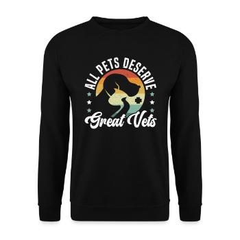Tierflüsterer, Tierarzt, Tierarzt, Tierarzt - Unisex Pullover - Schwarz - Vorne - Alina (178cm) & Michal (187cm)