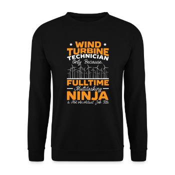 Énergie éolienne renouvelable Windtech Windmill Enthusiast - Sweat-shirt Unisexe - noir - Devant - Alina (178cm) & Michal (187cm)