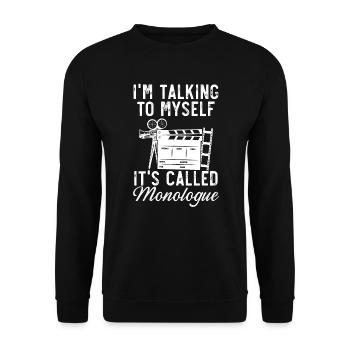 Je me parle à moi-même, ça s’appelle Monologue Movie - Sweat-shirt Unisexe - noir - Devant - Alina (178cm) & Michal (187cm)