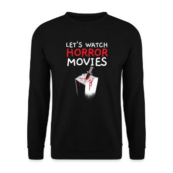Regardons films d’horreur cinéma cinéphile amateur de films - Sweat-shirt Unisexe - noir - Devant - Alina (178cm) & Michal (187cm)