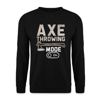 Axt werfen Beil Werfer Axt Wurf Holzfäller - Unisex Pullover - Schwarz - Vorne - Alina (178cm) & Michal (187cm)