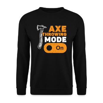 Axt werfen Beil Werfer Axt Wurf Holzfäller - Unisex Pullover - Schwarz - Vorne - Alina (178cm) & Michal (187cm)