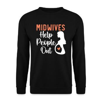 Midwifery Profession Newborn Childbirth Midwife - Unisex Sweatshirt - black - Front - Alina (178cm) & Michal (187cm)