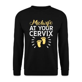 Midwifery Profession Newborn Childbirth Midwife - Unisex Sweatshirt - black - Front - Alina (178cm) & Michal (187cm)